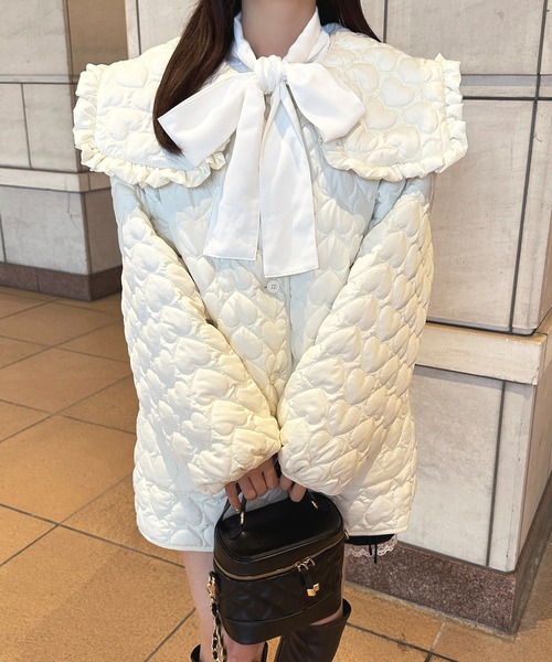 apres jour(アプレジュール)の「ハートキルティングアウター【ZOZOTOWN限定アイテム】(ブルゾン・レディース・ブラック/アイボリー/ピンク・フリー/X-LARGE)」の8枚目の写真