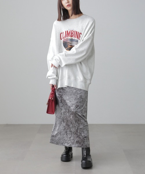 FREE'S MART(フリーズマート)の「◆クラッシュベロアナロースカート(スカート・レディース・ホワイト/ブラック/グレー・SMALL/MEDIUM)」の6枚目の写真