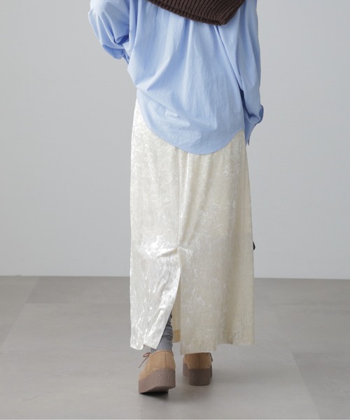 FREE'S MART(フリーズマート)の「◆クラッシュベロアナロースカート(スカート・レディース・ホワイト/ブラック/グレー・SMALL/MEDIUM)」の14枚目の写真