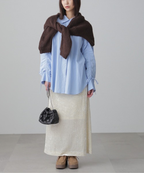 FREE'S MART(フリーズマート)の「◆クラッシュベロアナロースカート(スカート・レディース・ホワイト/ブラック/グレー・SMALL/MEDIUM)」の16枚目の写真