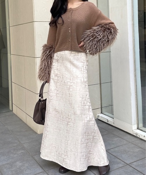 mellowneon（メロウネオン）の「ファースリーブニットカーディガン/ニット/カーディガン/ファー（ニット/セーター・レディース・グレー/ブラウン/ベージュ・FREE）」の17枚目の写真