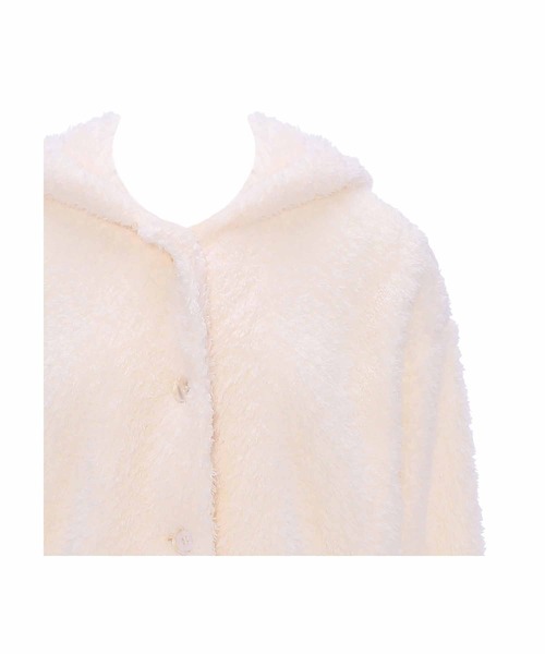 AMOSTYLE BY Triumph（アモスタイルバイトリンプ）の「もこもこパーカー AMSTNW03 ROBE10 JX（ルームウェア/パジャマ・レディース・ホワイト/グリーン・M-L）」の5枚目の写真