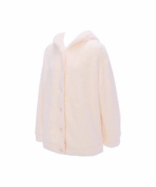 AMOSTYLE BY Triumph（アモスタイルバイトリンプ）の「もこもこパーカー AMSTNW03 ROBE10 JX（ルームウェア/パジャマ・レディース・ホワイト/グリーン・M-L）」の7枚目の写真