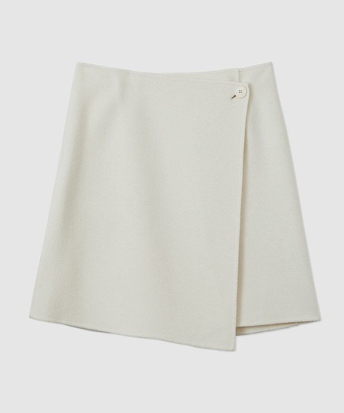 ROPE'(ロペ)の「ラムリバーラップミニスカート(スカート・レディース・グレー/オフホワイト・36/38)」の4枚目の写真
