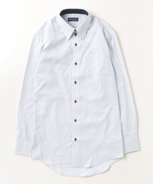 TOKYO SHIRTS（トウキョウシャツ）の「透け防止 形態安定ノーアイロン レギュラー 長袖ビジネスワイシャツ（ビジネスシャツ・メンズ・ブルー・首回り39cm-裄丈80cm/首回り39cm-裄丈84cm/首回り41cm-裄丈82cm/首回り41cm-裄丈86cm/首回り42cm-裄丈82cm/首回り42cm-裄丈86cm/首回り43cm-裄丈82cm/首回り43cm-裄丈86cm/首回り37cm-裄丈80cm/首回り37cm-裄丈84cm）」の2枚目の写真