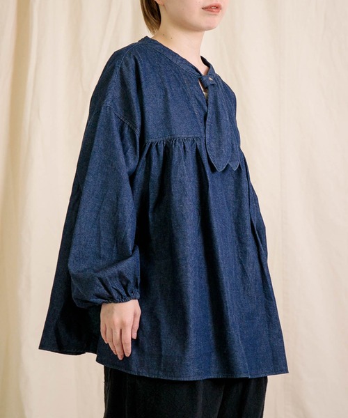 ブロカント　フリルデニムシャツ Brocante / ブロカント] 5ozデニム フラールシャツ（シャツ