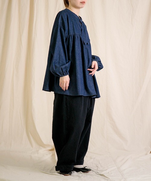 Brocante（ブロカント）の「[Brocante / ブロカント] 5ozデニム フラールシャツ（シャツ/ブラウス・レディース・ワンウォッシュ・2）」の4枚目の写真