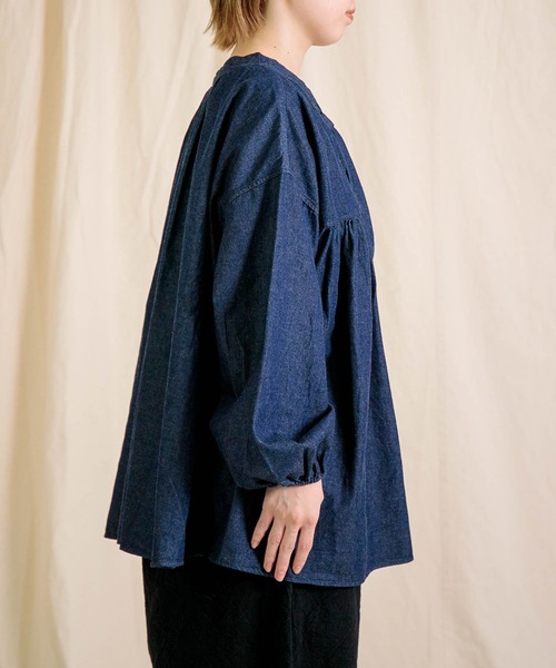Brocante（ブロカント）の「[Brocante / ブロカント] 5ozデニム フラールシャツ（シャツ/ブラウス・レディース・ワンウォッシュ・2）」の8枚目の写真