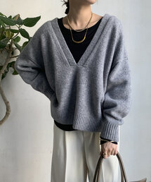 DouDou | 深Vニットプルオーバー(ニット/セーター)