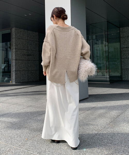 DouDou（ドゥドゥ）の「深Vニットプルオーバー（ニット/セーター・レディース・グレー/ブルー/ベージュ・FREE）」の20枚目の写真