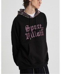 ★K-POPアイドル着用【UNISEX】HOODHOOD/Space チェックフード(ウラケ)