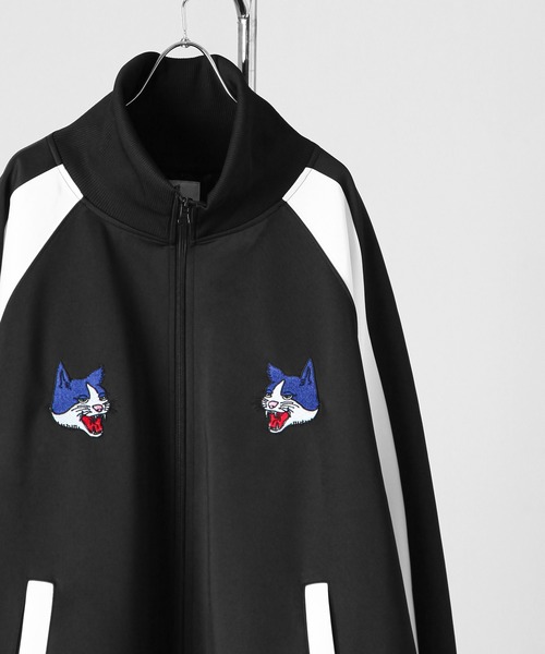 ZIP FIVE（ジップファイブ）の「【ZIP FIVE】 アニマル 刺繍 サイドライン ハイネック 長袖 トラックジャケット / スカジャン・スカジャージ（ジャージ・メンズ・ブラック/ネイビー・LARGE/MEDIUM/X-LARGE）」の6枚目の写真