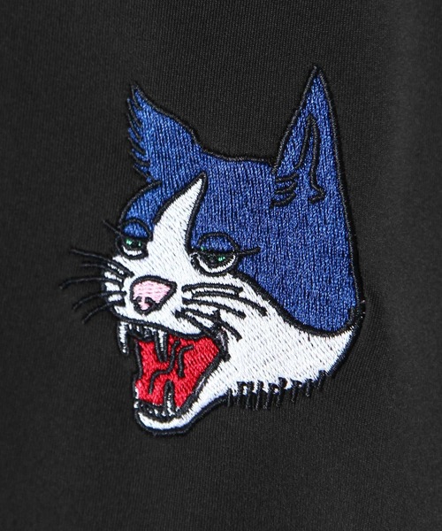 ZIP FIVE（ジップファイブ）の「【ZIP FIVE】 アニマル 刺繍 サイドライン ハイネック 長袖 トラックジャケット / スカジャン・スカジャージ（ジャージ・メンズ・ブラック/ネイビー・LARGE/MEDIUM/X-LARGE）」の8枚目の写真
