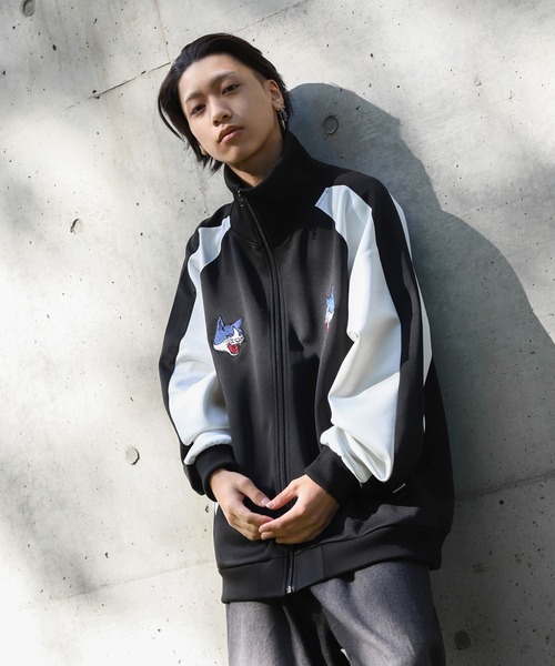 ZIP FIVE（ジップファイブ）の「【ZIP FIVE】 アニマル 刺繍 サイドライン ハイネック 長袖 トラックジャケット / スカジャン・スカジャージ（ジャージ・メンズ・ブラック/ネイビー・LARGE/MEDIUM/X-LARGE）」の17枚目の写真