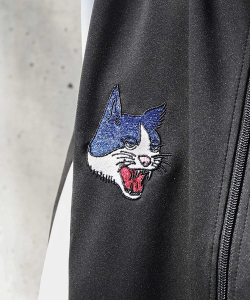 ZIP FIVE（ジップファイブ）の「【ZIP FIVE】 アニマル 刺繍 サイドライン ハイネック 長袖 トラックジャケット / スカジャン・スカジャージ（ジャージ・メンズ・ブラック/ネイビー・LARGE/MEDIUM/X-LARGE）」の7枚目の写真