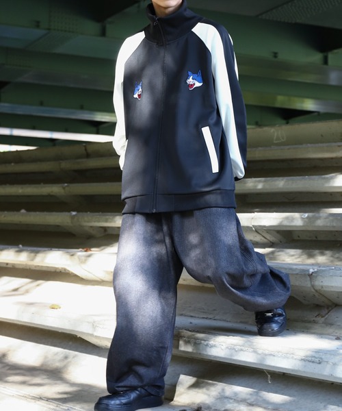 ZIP FIVE（ジップファイブ）の「【ZIP FIVE】 アニマル 刺繍 サイドライン ハイネック 長袖 トラックジャケット / スカジャン・スカジャージ（ジャージ・メンズ・ブラック/ネイビー・LARGE/MEDIUM/X-LARGE）」の21枚目の写真