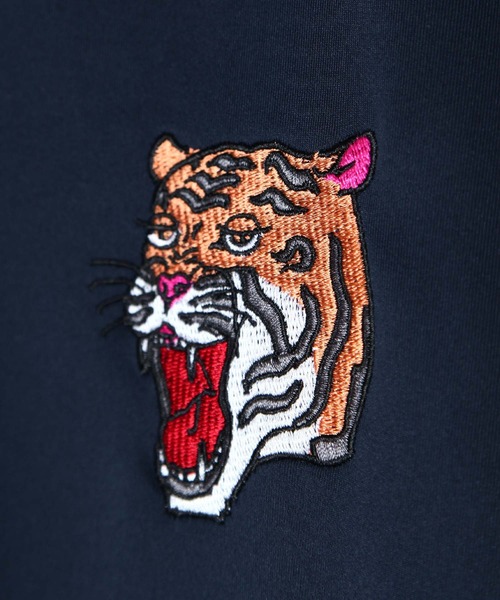 ZIP FIVE（ジップファイブ）の「【ZIP FIVE】 アニマル 刺繍 サイドライン ハイネック 長袖 トラックジャケット / スカジャン・スカジャージ（ジャージ・メンズ・ブラック/ネイビー・LARGE/MEDIUM/X-LARGE）」の12枚目の写真