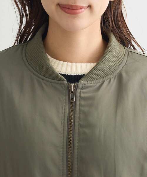 Green　Parks（グリーンパークス）の「・swing by 中綿ボリュームスリーブMA-1（MA-1・レディース・ブラック/グレイッシュベージュ/カーキ・FREE）」の12枚目の写真