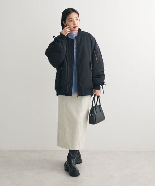 Green　Parks（グリーンパークス）の「・swing by 中綿ボリュームスリーブMA-1（MA-1・レディース・ブラック/グレイッシュベージュ/カーキ・FREE）」の16枚目の写真