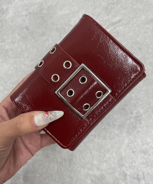 WEGO（ウィゴー）の「WEGO/ハトメベルトフラップウォレット（財布・レディース・ワイン/ブラック/ブラウン/シルバー・FREE）」の15枚目の写真