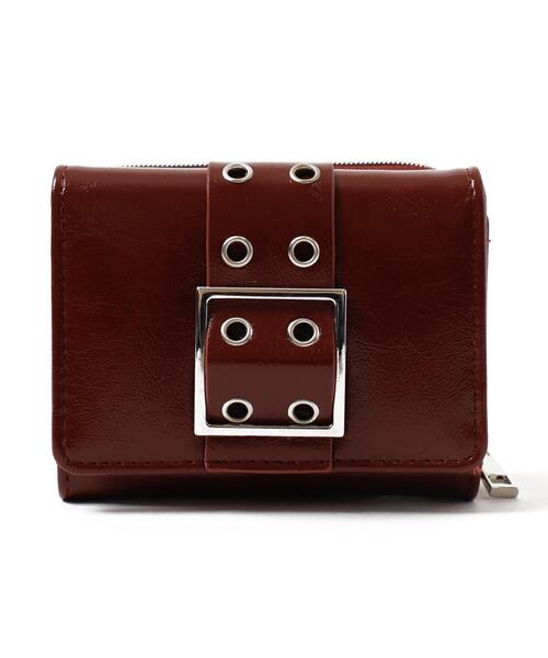 WEGO（ウィゴー）の「WEGO/ハトメベルトフラップウォレット（財布・レディース・ワイン/ブラック/ブラウン/シルバー・FREE）」の11枚目の写真