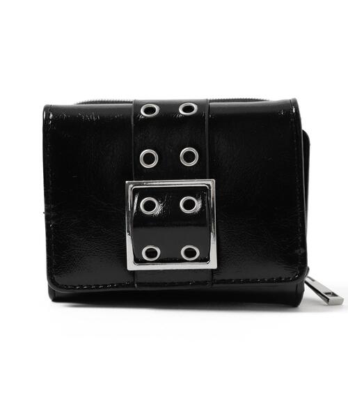 WEGO（ウィゴー）の「WEGO/ハトメベルトフラップウォレット（財布・レディース・ワイン/ブラック/ブラウン/シルバー・FREE）」の12枚目の写真