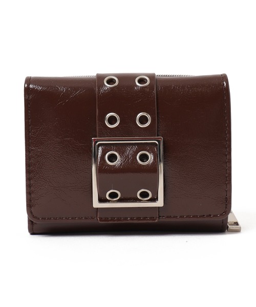 WEGO（ウィゴー）の「WEGO/ハトメベルトフラップウォレット（財布・レディース・ワイン/ブラック/ブラウン/シルバー・FREE）」の20枚目の写真