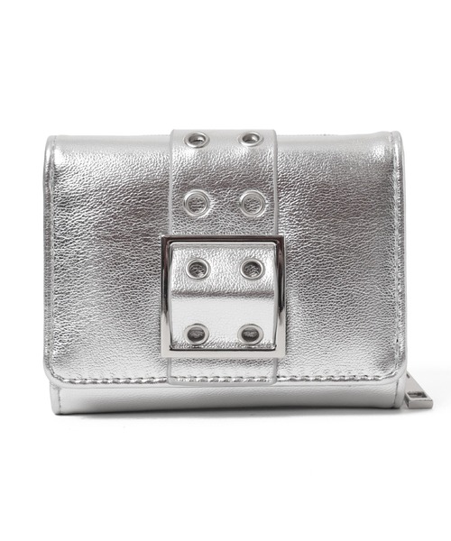 WEGO（ウィゴー）の「WEGO/ハトメベルトフラップウォレット（財布・レディース・ワイン/ブラック/ブラウン/シルバー・FREE）」の21枚目の写真