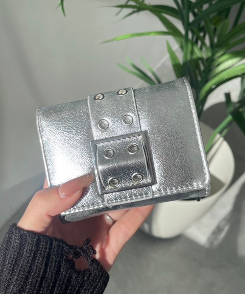 WEGO（ウィゴー）の「WEGO/ハトメベルトフラップウォレット（財布・レディース・ワイン/ブラック/ブラウン/シルバー・FREE）」の19枚目の写真