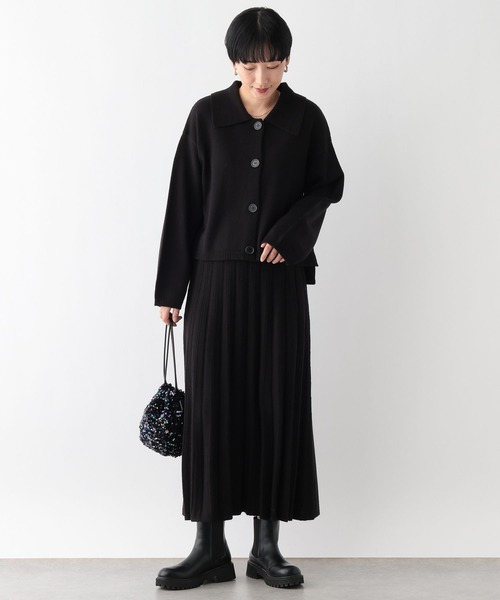 LEPSIM（レプシィム）の「襟カーディガンプリーツスカート《2点セット