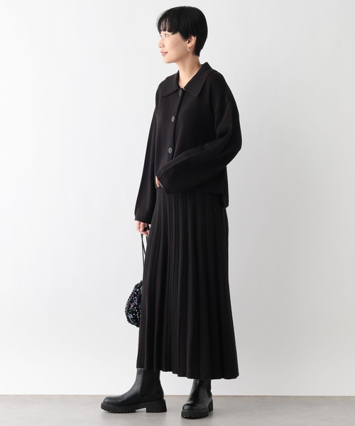LEPSIM（レプシィム）の「襟カーディガンプリーツスカート《2点セット
