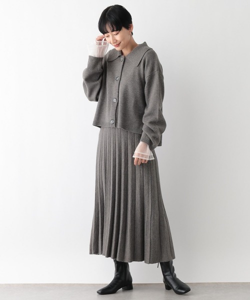 LEPSIM（レプシィム）の「襟カーディガンプリーツスカート《2点セット