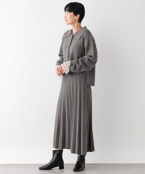 LEPSIM（レプシィム）の「襟カーディガンプリーツスカート《2点セット