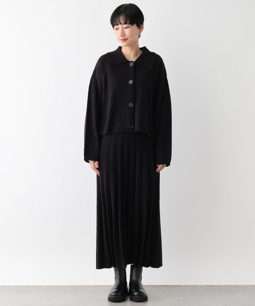 LEPSIM（レプシィム）の「襟カーディガンプリーツスカート《2点セット