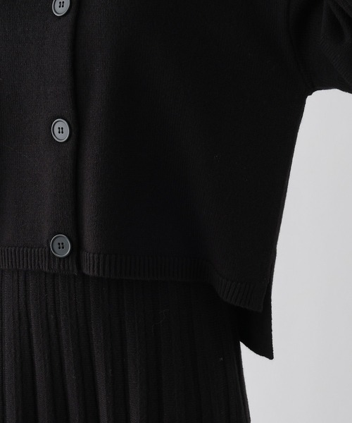 LEPSIM（レプシィム）の「襟カーディガンプリーツスカート《2点セット》　250685（ワンピース・レディース・チャコールグレー/ブラック・FREE）」の20枚目の写真