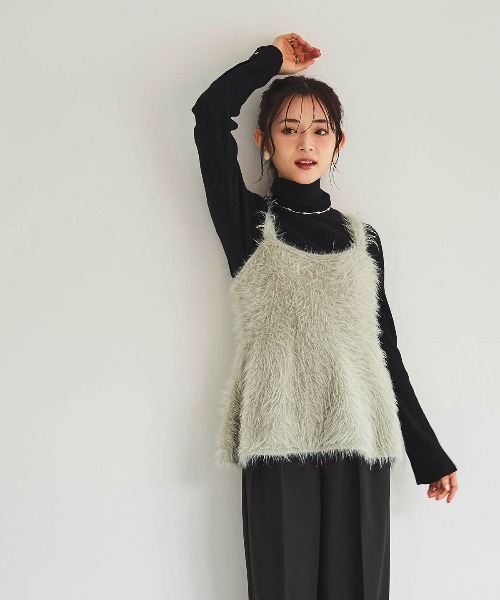 mil(ミル)の「【150㎝前後の小柄さんサイズ】ペプラムシャギーニットビスチェ(ニット/セーター・レディース・ライトグレー/ブラック/モカ・ONE SIZE)」の15枚目の写真