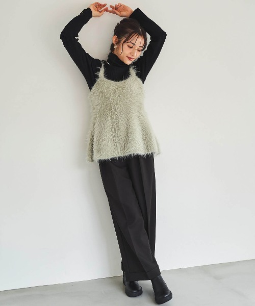 mil(ミル)の「【150㎝前後の小柄さんサイズ】ペプラムシャギーニットビスチェ(ニット/セーター・レディース・ライトグレー/ブラック/モカ・ONE SIZE)」の11枚目の写真