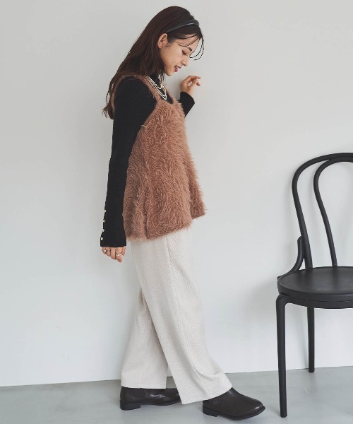 mil(ミル)の「【150㎝前後の小柄さんサイズ】ペプラムシャギーニットビスチェ(ニット/セーター・レディース・ライトグレー/ブラック/モカ・ONE SIZE)」の18枚目の写真