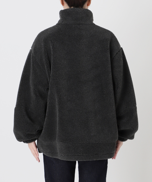 SLOBE IENA（スローブイエナ）の「《追加》ウール混ボアスタンドコクーンブルゾン（その他アウター・レディース・アイボリー/チャコールグレー・36/38）」の13枚目の写真