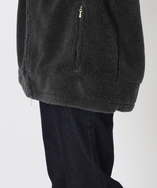 SLOBE IENA（スローブイエナ）の「《追加》ウール混ボアスタンドコクーンブルゾン（その他アウター・レディース・アイボリー/チャコールグレー・36/38）」の19枚目の写真