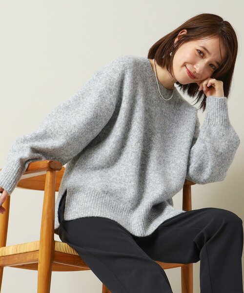 ITS'DEMO（イッツデモ）の「◆【マシンウォッシャブル】ふわもちクルーネックニット（ニット/セーター・レディース・ブルー/サックスブルー/パープル/グレー/ピンク系・00）」の2枚目の写真