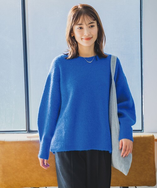 ITS'DEMO（イッツデモ）の「◆【マシンウォッシャブル】ふわもちクルーネックニット（ニット/セーター・レディース・ブルー/サックスブルー/パープル/グレー/ピンク系・00）」の6枚目の写真