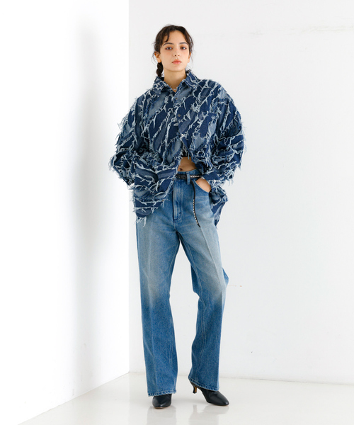 Revo.（レボ）の「【Revo.レボ】グランジフリンジシャツ/ユニセックス/TH-3883（シャツ/ブラウス・メンズ・ライトブルー/ブラック/インディゴブルー・フリー）」の4枚目の写真