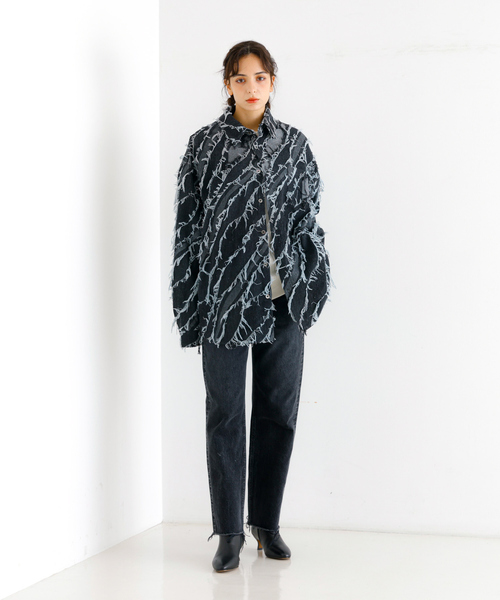 Revo.（レボ）の「【Revo.レボ】グランジフリンジシャツ/ユニセックス/TH-3883（シャツ/ブラウス・メンズ・ライトブルー/ブラック/インディゴブルー・フリー）」の14枚目の写真