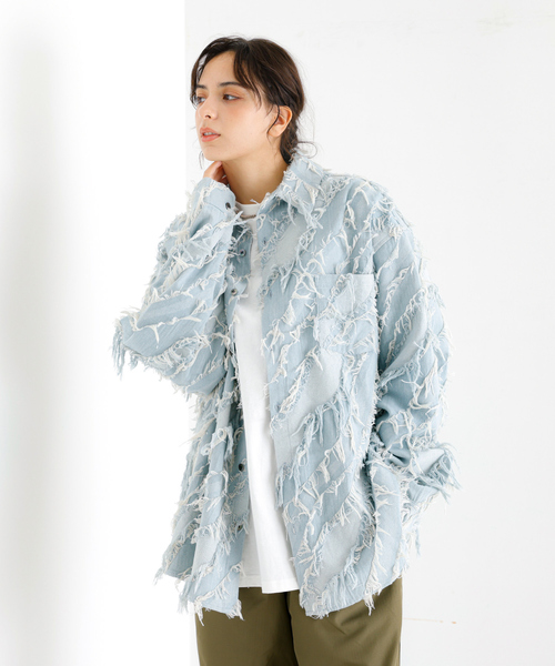 Revo.（レボ）の「【Revo.レボ】グランジフリンジシャツ/ユニセックス/TH-3883（シャツ/ブラウス・メンズ・ライトブルー/ブラック/インディゴブルー・フリー）」の20枚目の写真