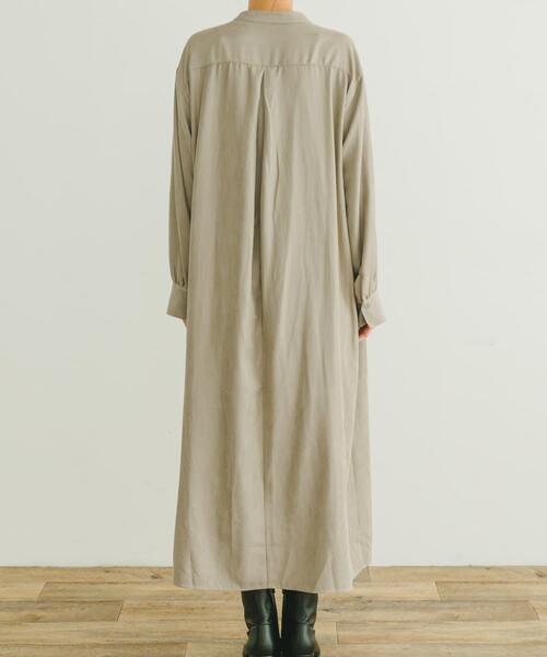ITEMS URBANRESEARCH（アイテムズ アーバンリサーチ）の「ピケバンドカラーシャツワンピース（ワンピース・レディース・ベージュ/ネイビー・FREE）」の16枚目の写真