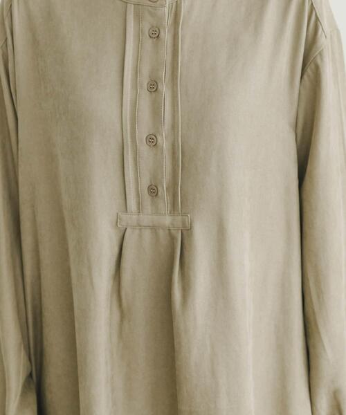 ITEMS URBANRESEARCH（アイテムズ アーバンリサーチ）の「ピケバンドカラーシャツワンピース（ワンピース・レディース・ベージュ/ネイビー・FREE）」の17枚目の写真