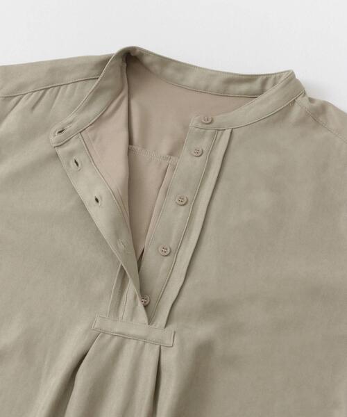 ITEMS URBANRESEARCH（アイテムズ アーバンリサーチ）の「ピケバンドカラーシャツワンピース（ワンピース・レディース・ベージュ/ネイビー・FREE）」の20枚目の写真