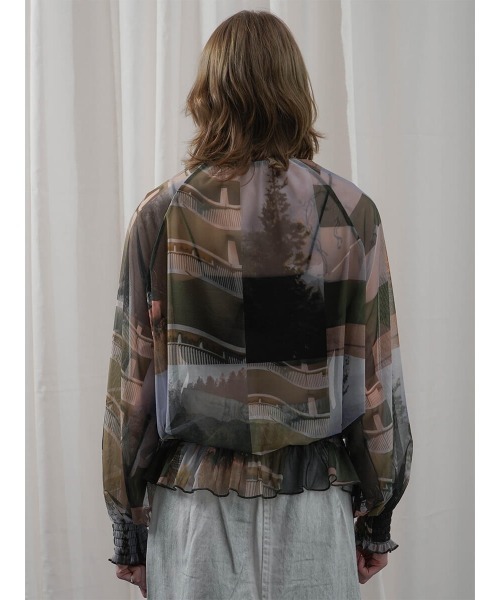 GRAPHIC SHEER BLOUSE レディース ETHROF（イーサオブ）の「GRAPHIC SHEER BLOUSE（その他トップス