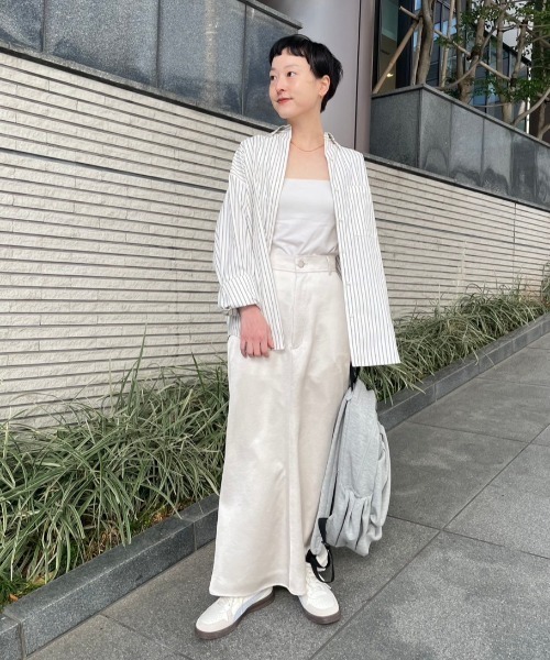 emmi(エミ)の「【10th】eco emmiロゴボタンダウンシャツ(シャツ/ブラウス・レディース・ブルー/ホワイト/ストライプ・FREE)」の14枚目の写真